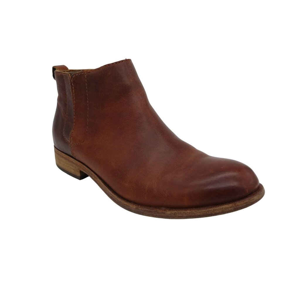 KORK-EASE Women's Velma Rum Cognac Leather Ankle Booties Size 7.5 Chelsea Boots